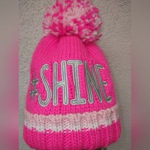Children's Place Knitted Pom Beanie #Shine Winter Ski Bunny Casual Activewear